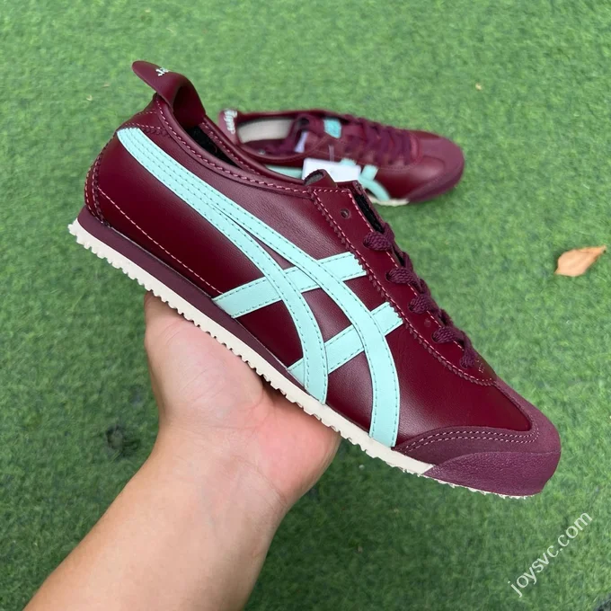Y Pure Original Onitsuka Tiger Mexico 66 Burgundy Blue Leather
