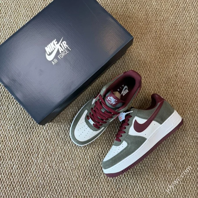 3A Pure Original Air Force 1 AF1 Suede Brown White Sneakers FQ8714-302
