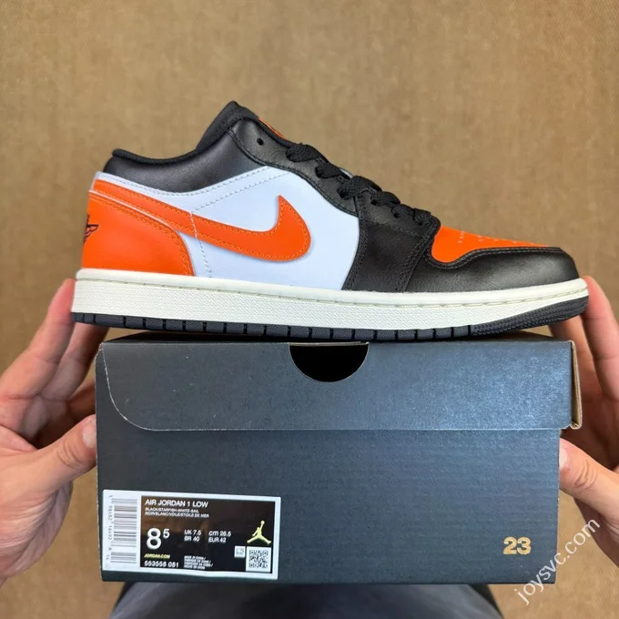 DT Pure Original AJ1 Low Top Black Orange Shattered Backboard 553558-081