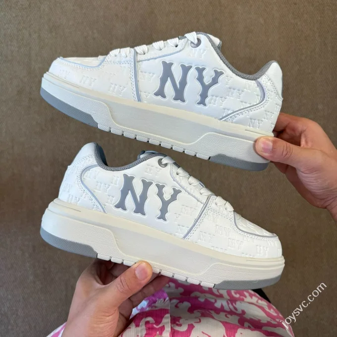 MLB Chunky Liner Senior Shoes Increased Height Platform Beige Grey 3ASXE035N (GP002)