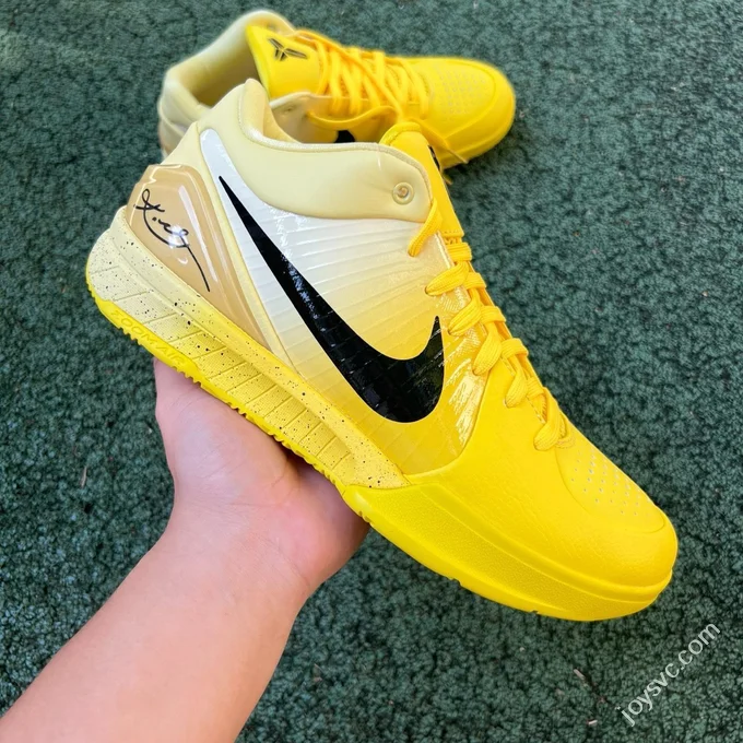 S2 Pure Original Kobe 4 Protro CHBL Yellow Black Basketball Shoes IH0587-700