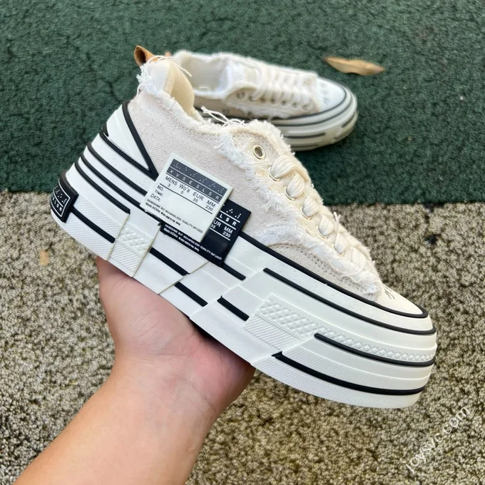 xVESSEL Double Side Mark Platform Sneakers Beige White
