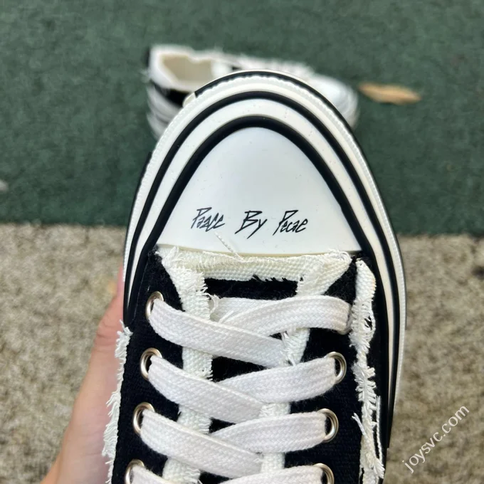 xVESSEL Double Side Mark Platform Sneakers Black White