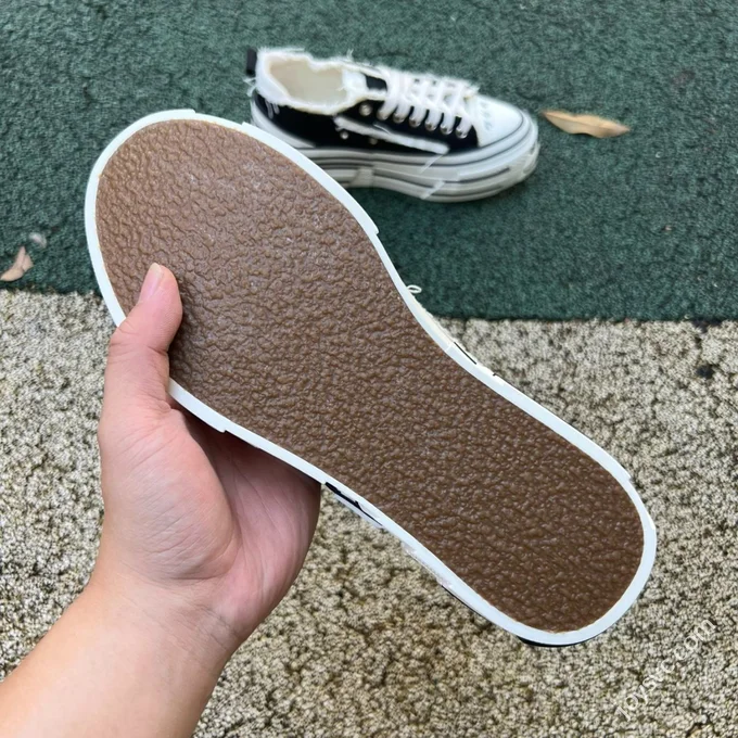 xVESSEL Double Side Mark Platform Sneakers Black White