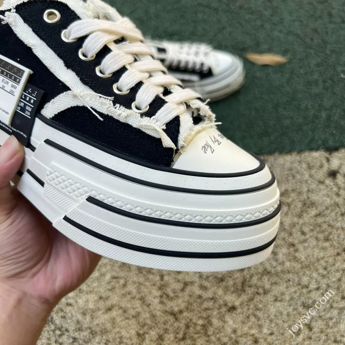 xVESSEL Double Side Mark Platform Sneakers Black White