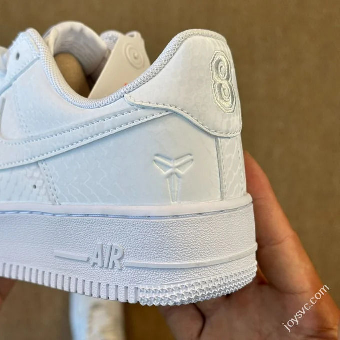3A Pure Original Air Force 1 AF1 Kobe Bryant Pure White Snake Pattern IB0018-100
