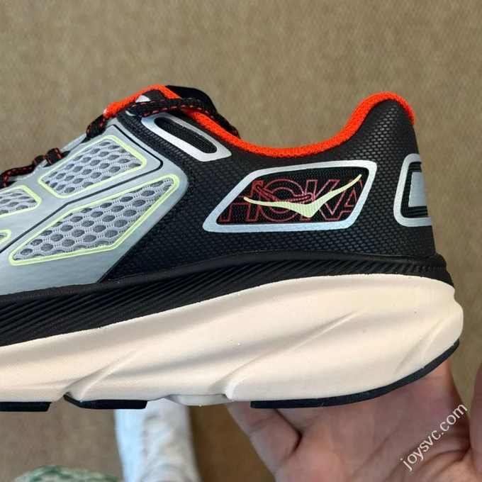 HOKA ONE ONE Clifton 9 Marathon Running Shoes Silver Black 1155370/HBN