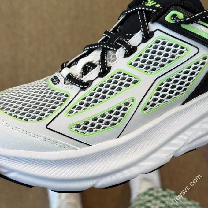 HOKA ONE ONE Clifton 9 Marathon Running Shoes Black White Green 1155370/BWHT