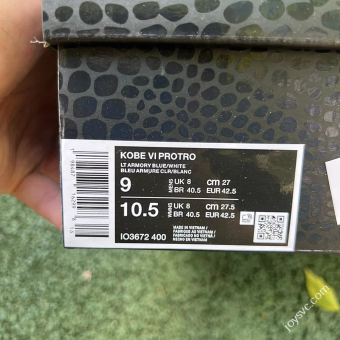 S2 Pure Original Kobe 6 UNC Blue Collaboration IO3672-40
