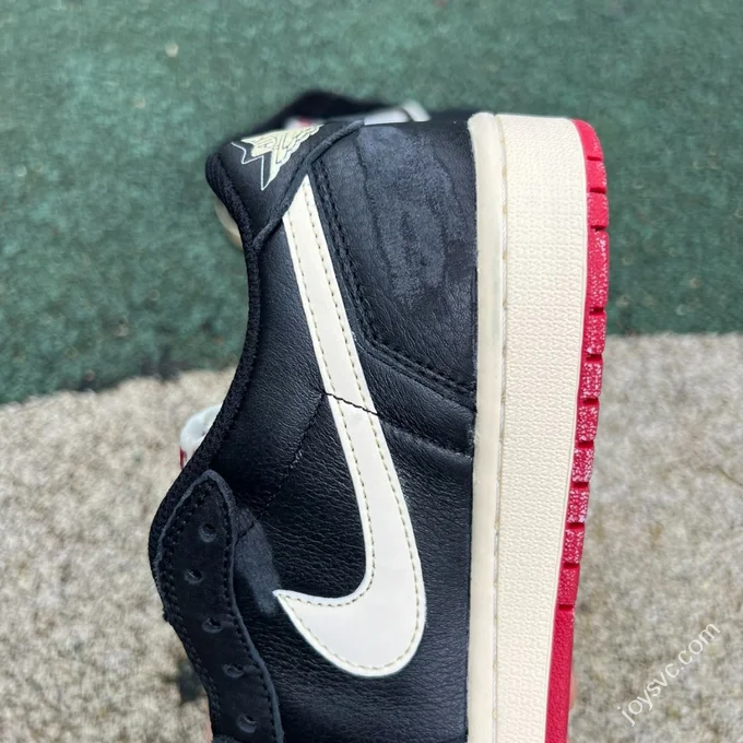 Pure Original AJ1 Low Top White Black Red Nigel Bike IB8958-001