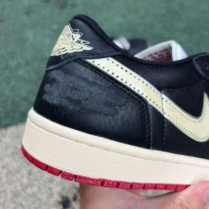 Pure Original AJ1 Low Top White Black Red Nigel Bike IB8958-001