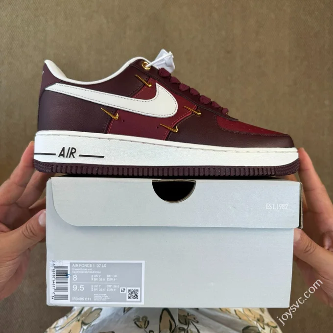 3A Pure Original Air Force 1 AF1 Small Hook Burgundy IR0485-611