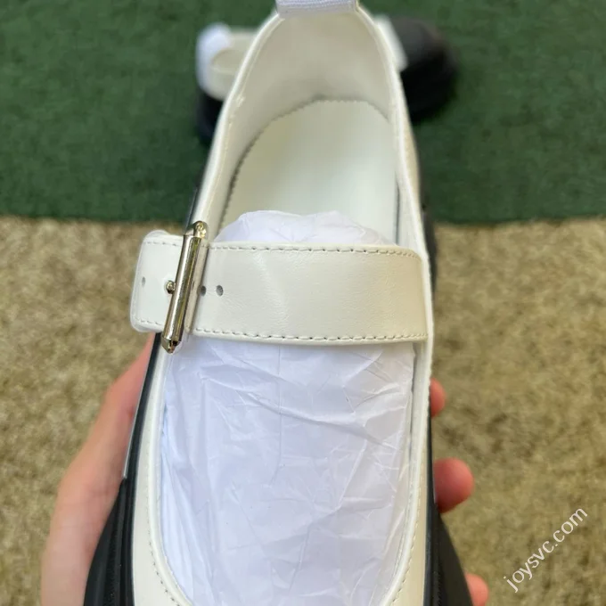 Alexander McQueen Thread Slick Mary Jane Shoes Black White
