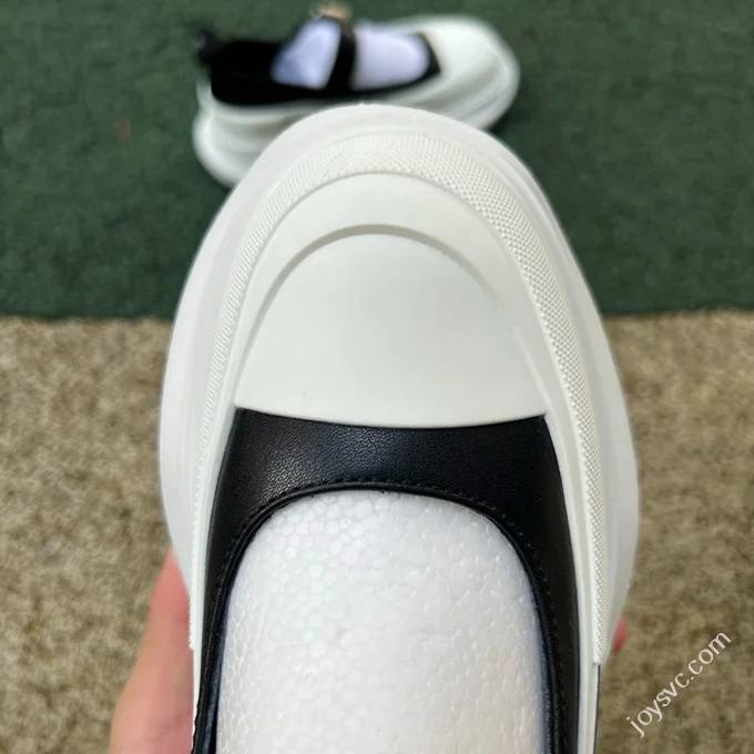 Alexander McQueen Thread Slick Mary Jane Shoes White Black