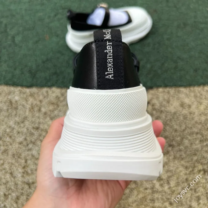 Alexander McQueen Thread Slick Mary Jane Shoes White Black
