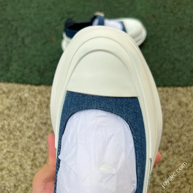 Alexander McQueen Thread Slick Mary Jane Shoes White Blue
