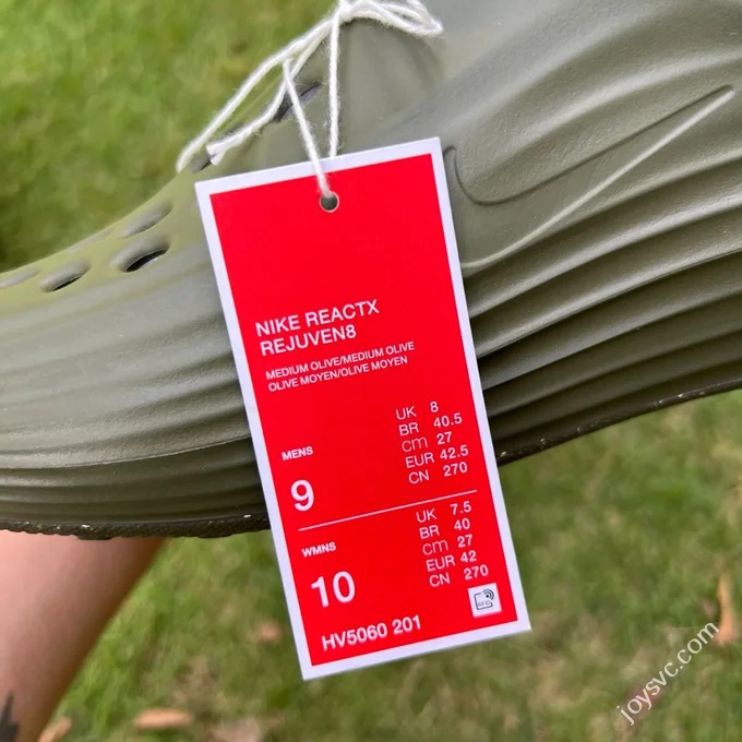 LW Pure Original Nike ReactX Rejuven8 Olive Green Clogs HV5060-201