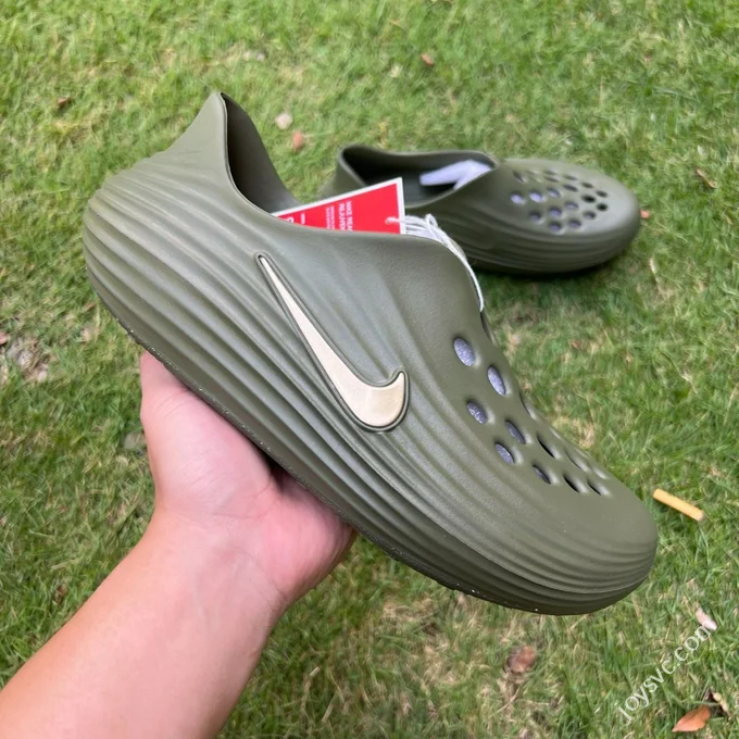 LW Pure Original Nike ReactX Rejuven8 Olive Green Clogs HV5060-201