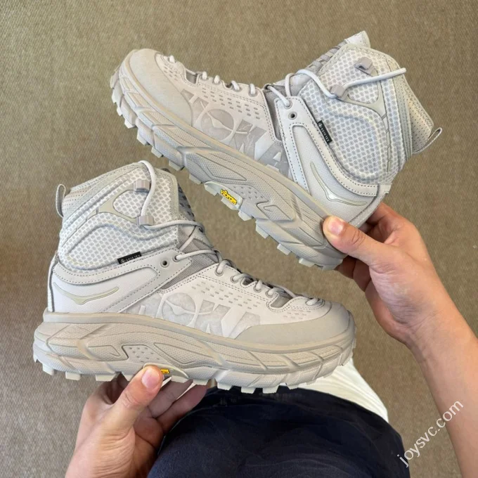 Pure Original Hoka ONE ONE Ultra High Top Beige Trail Running Shoes 1129958/STPST