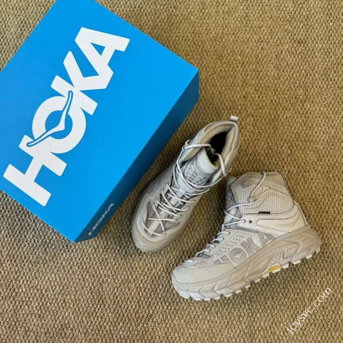 Pure Original Hoka ONE ONE Ultra High Top Beige Trail Running Shoes 1129958/STPST