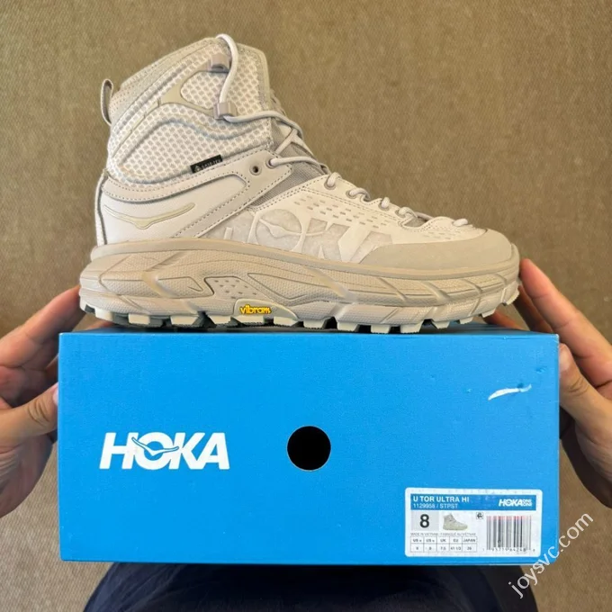Pure Original Hoka ONE ONE Ultra High Top Beige Trail Running Shoes 1129958/STPST