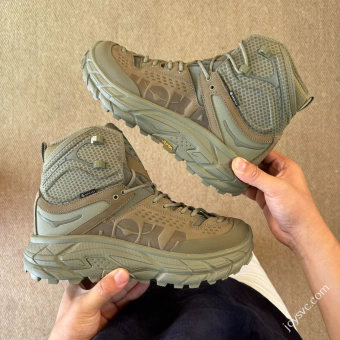Pure Original Hoka ONE ONE Ultra High Top Military Green Trail Running Shoes 1129958/BOIG