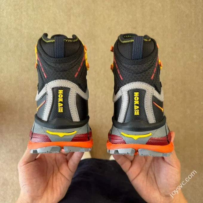Pure Original Hoka ONE ONE Ultra High Top Black Grey Red Trail Running Shoes 1129958/BCPPP