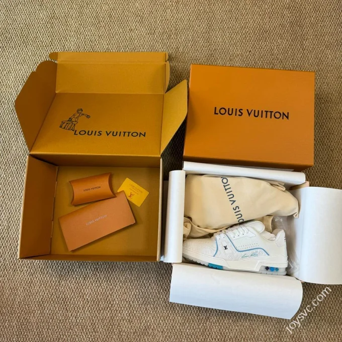 LV Shanghai Cruise Limited White Blue Purple LOUIS VUITTON Trainer