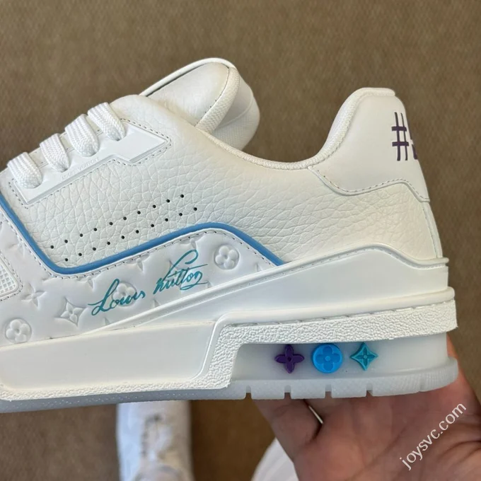 LV Shanghai Cruise Limited White Blue Purple LOUIS VUITTON Trainer