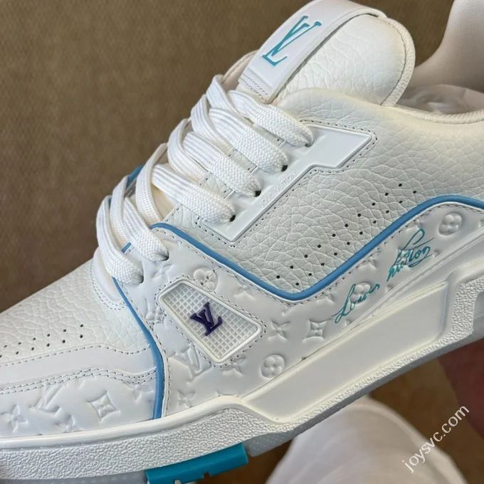 LV Shanghai Cruise Limited White Blue Purple LOUIS VUITTON Trainer