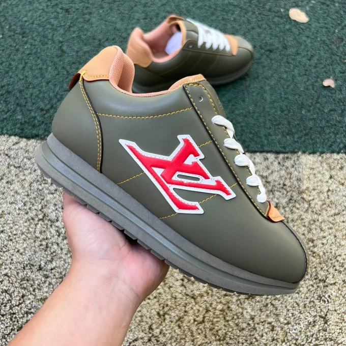 LV Soccer Shoes Green Red Brown LOUIS VUITTON x Nigo Collaboration FW25