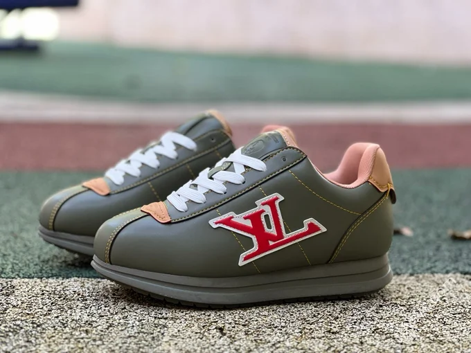 LV Soccer Shoes Green Red Brown LOUIS VUITTON x Nigo Collaboration FW25