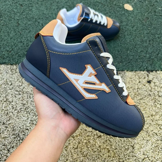 LV Soccer Shoes Blue Brown LOUIS VUITTON x Nigo Collaboration FW25