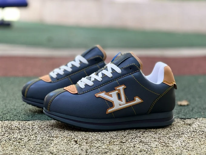LV Soccer Shoes Blue Brown LOUIS VUITTON x Nigo Collaboration FW25