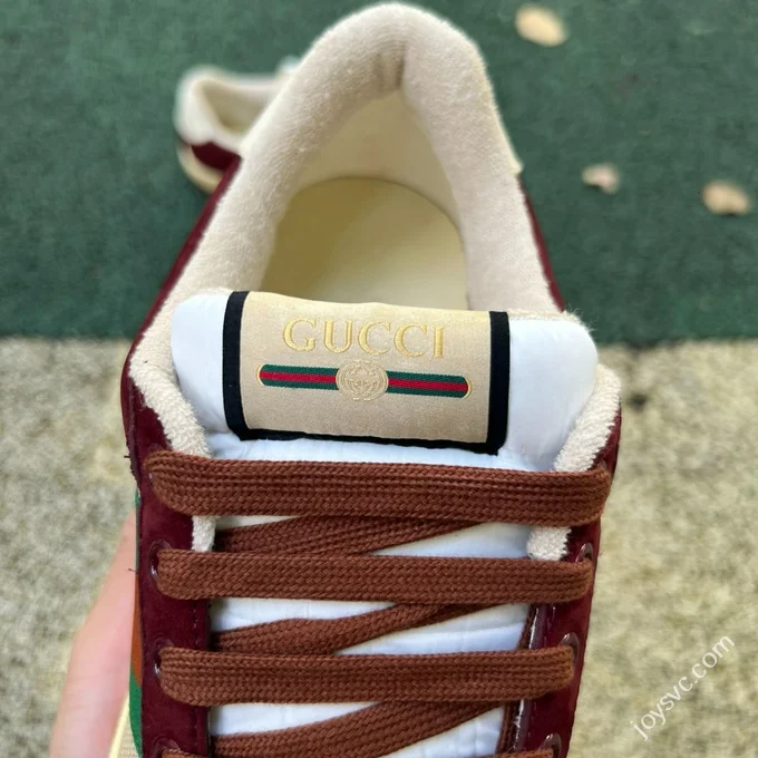 GUCCI Screener Canvas Metal Double G Enamel Burgundy