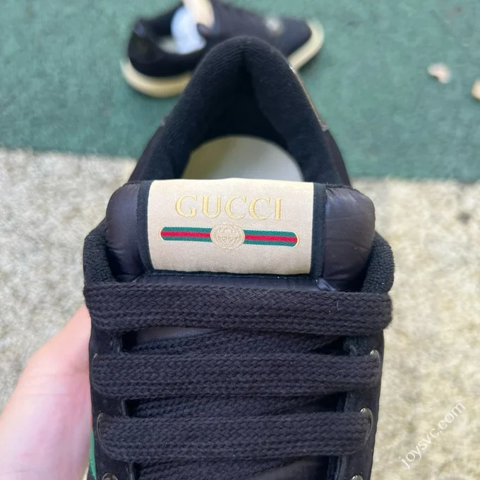 GUCCI Screener Canvas Metal Double G Enamel Black Green