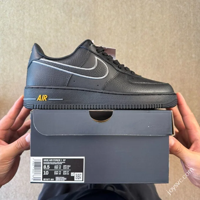 3A Pure Original Air Force 1 AF1 Splice Black IB7677-001
