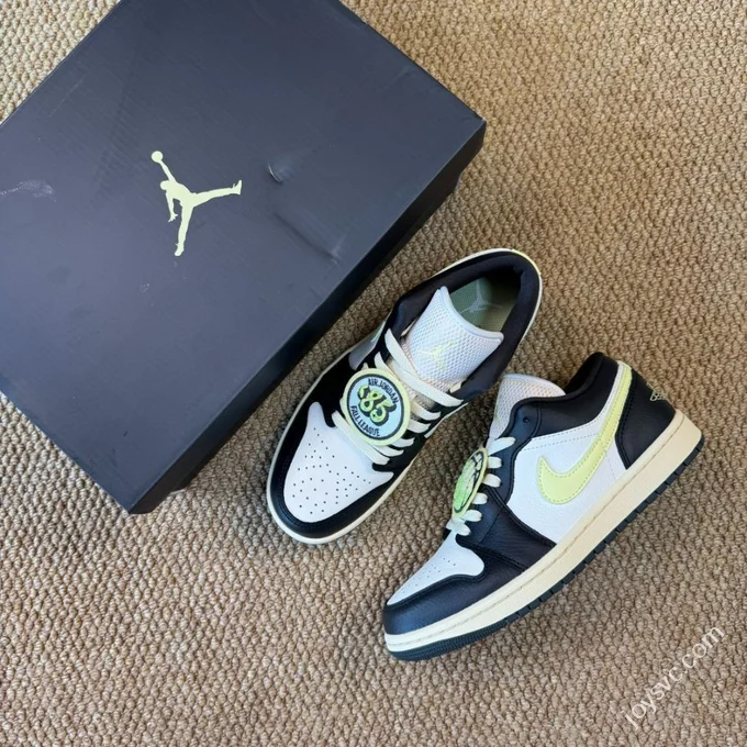 DT Pure Original AJ1 Low Top 85 Black Fluorescent Green HQ3009-003