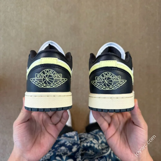 DT Pure Original AJ1 Low Top 85 Black Fluorescent Green HQ3009-003