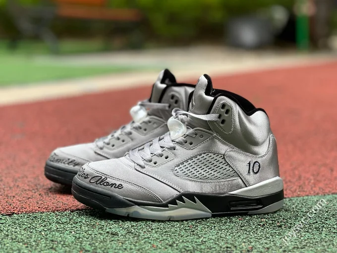 AJ5 Silver Grey Silk Air Jordan 5 Wings IO2038-001