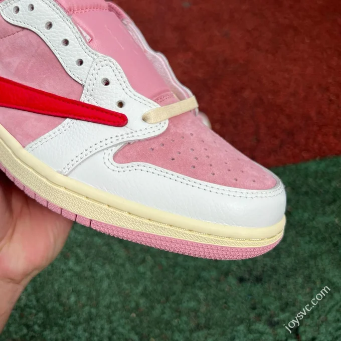 AJ1 Travis Scott Low Top White Pink Red DM7866-601