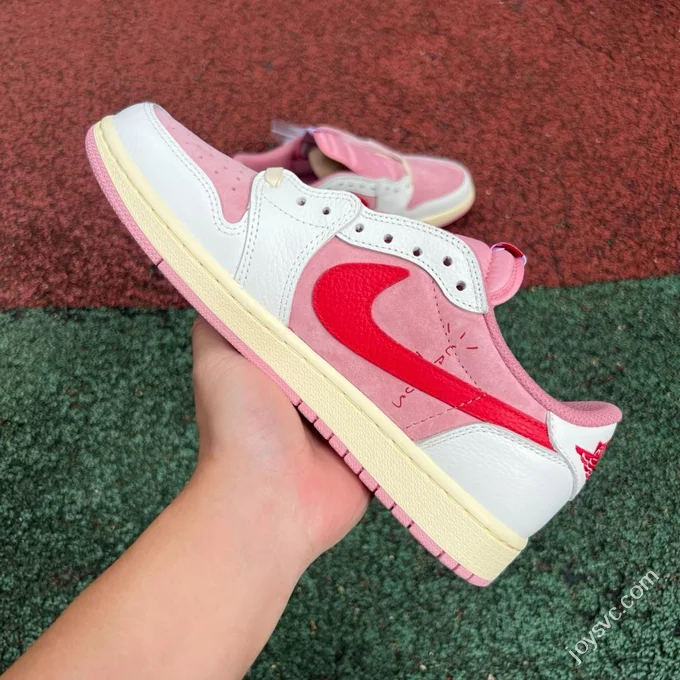 AJ1 Travis Scott Low Top White Pink Red DM7866-601