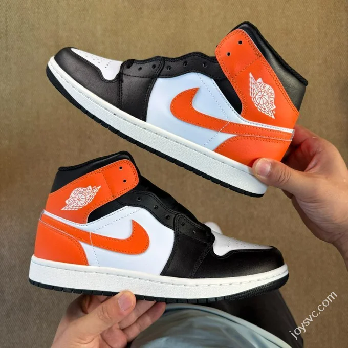 DT Passed Inspection AJ1 Low Top Black White Orange DQ8426-801