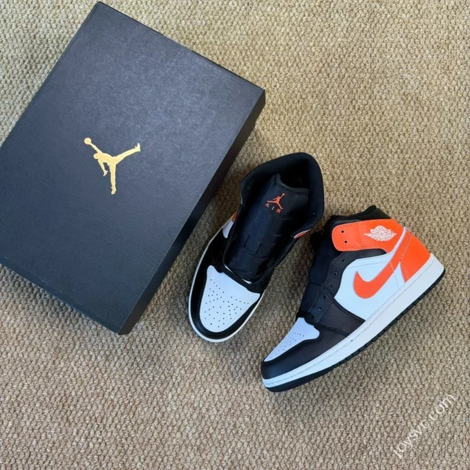 DT Passed Inspection AJ1 Low Top Black White Orange DQ8426-801