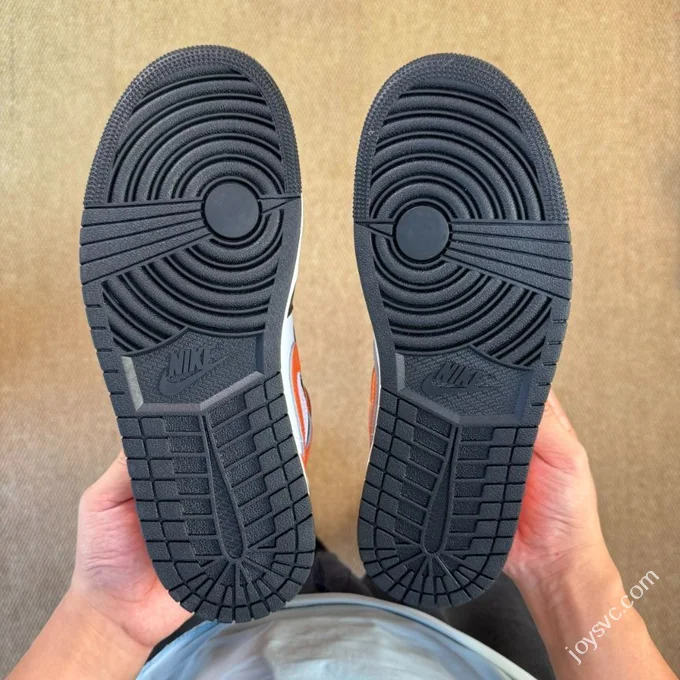 DT Passed Inspection AJ1 Low Top Black White Orange DQ8426-801