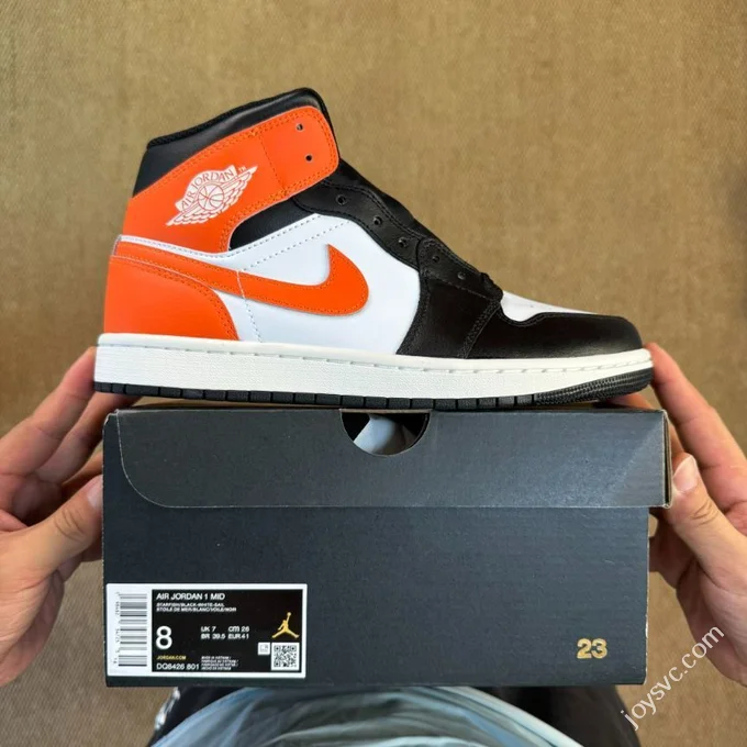 DT Passed Inspection AJ1 Low Top Black White Orange DQ8426-801
