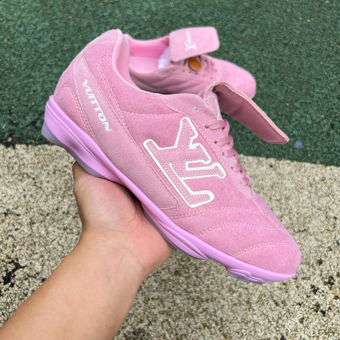 LV Soccer Shoes Pink LOUIS VUITTON Footprint Soccer