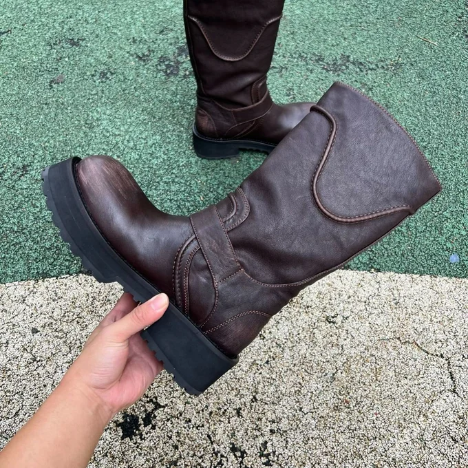 Balenciaga FW25 Venom Boots Retro Couple Style Motorcycle Boots