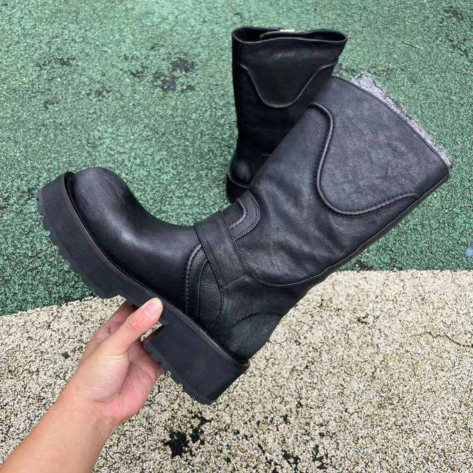 Balenciaga FW25 Venom Boots Retro Couple Style Motorcycle Boots