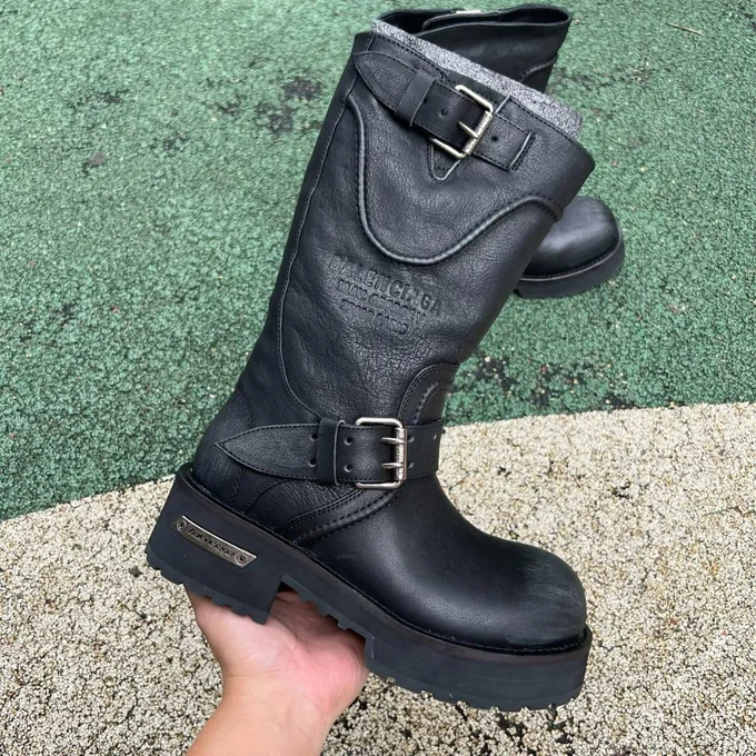 Balenciaga FW25 Venom Boots Retro Couple Style Motorcycle Boots